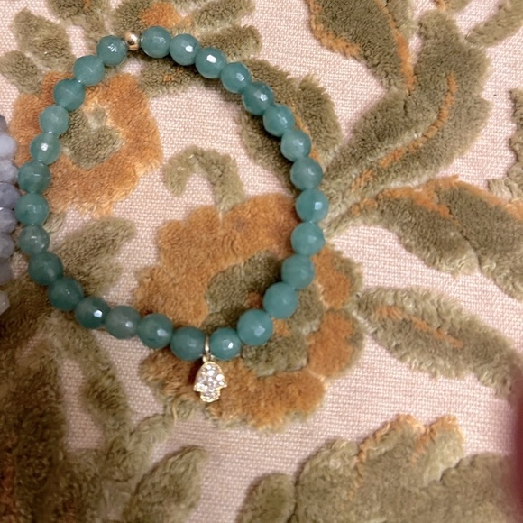 Jewelry - Genuine diamond & 14k gold genuine diamond gemstone Hamza bracelet